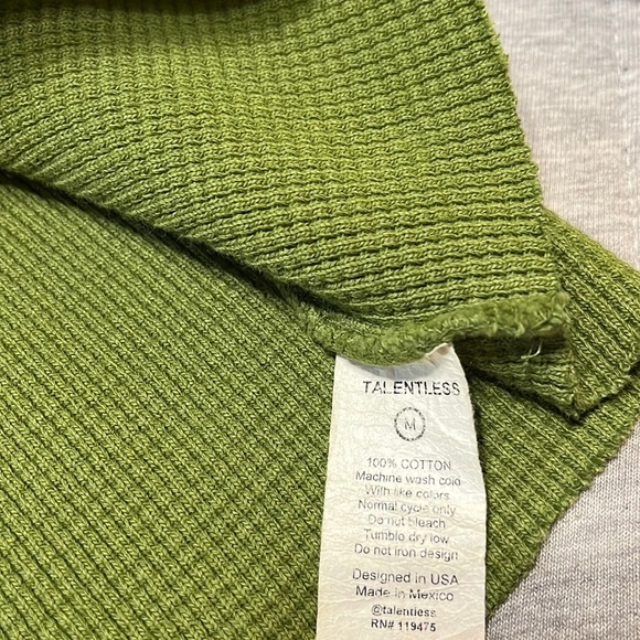 SOLD - Talentless Waffle Thermal Crewneck Sweatshirt - Picture 8 of 8